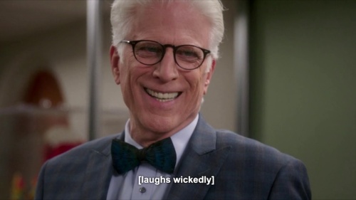 the good place laughs wickedly